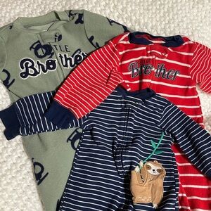Bundle Carter’s Boys Little Brother Baby Sleeper Set 6months